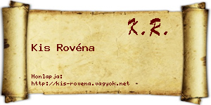 Kis Rovéna névjegykártya